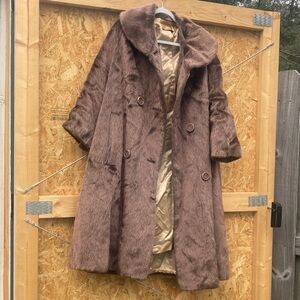 BRAZOTTA/ Vintage Faux Fur Coat in Brown